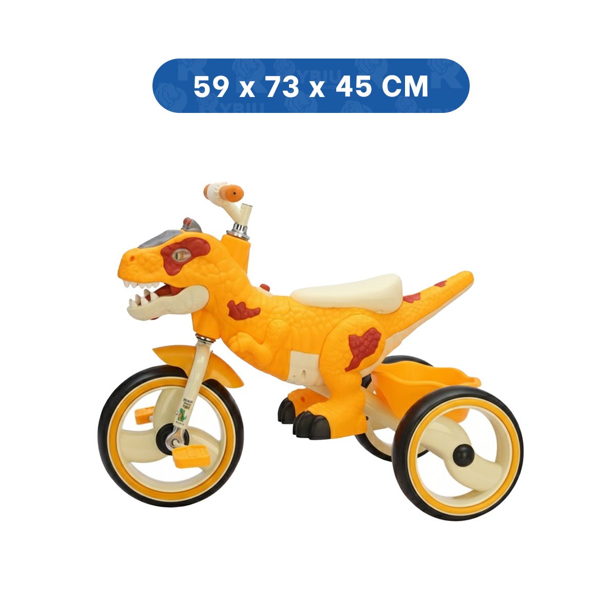 BICICLETA DE DINOSAURIO PARA PASEOS SUPERVISADOS EN AMARILLO 73X45X59CM YPAPEL REGALO - 4