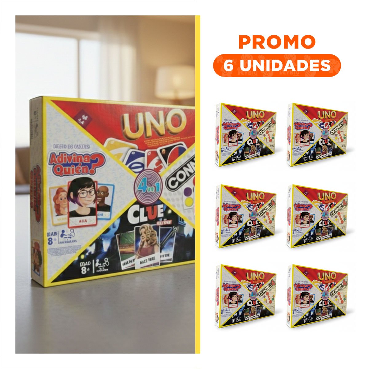 PACK6 ESPACIO DE MESA MULTICOLOR PARA COMPARTIR JUEGOS - 1