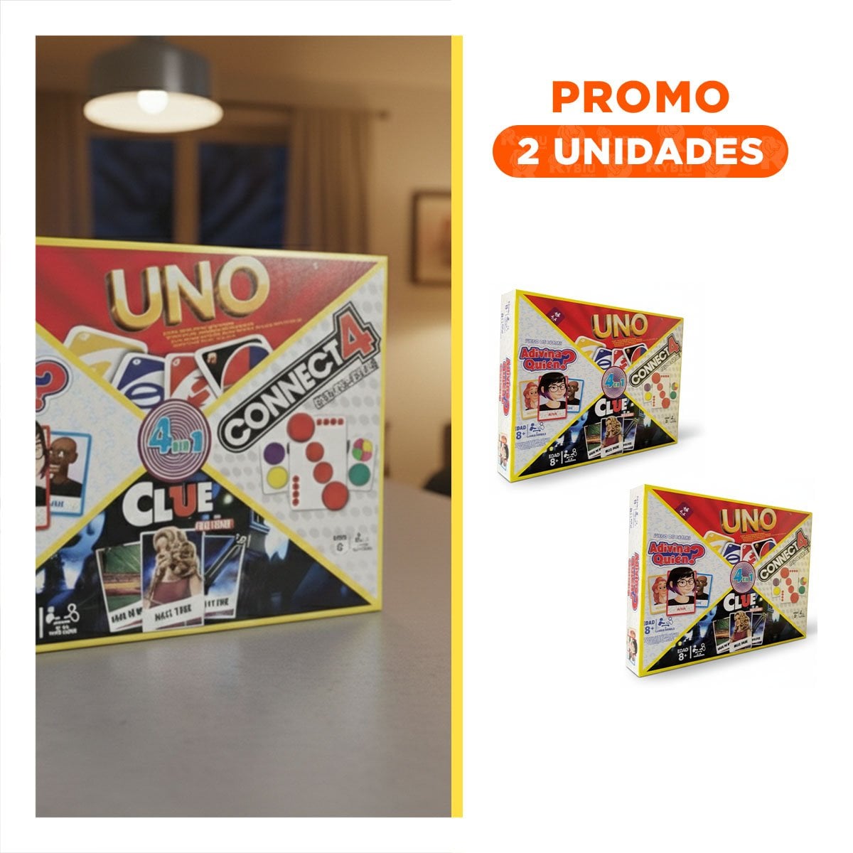 PACK2 INTRIGA FAMILIAR DE MESA MULTICOLOR PARA REUNIONES Y JUEGOS - 1