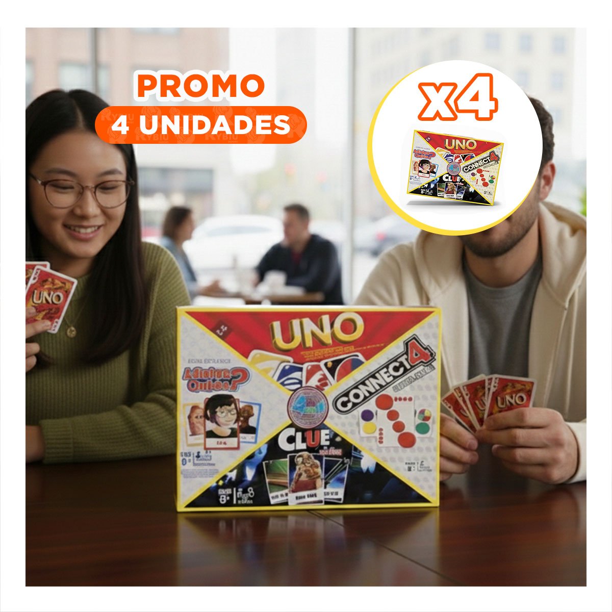 PACK4 MOMENTO DE MESA MULTICOLOR PARA JUEGOS EN REUNIONES SOCIALES - 1