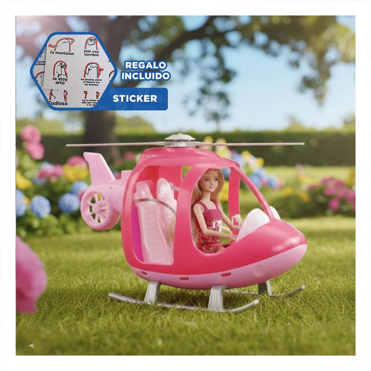SISTEMA VOLADOR ROSADO CON FIGURA INTERACTIVA PARA JUEGO CREATIVO EN CASA YREGALO STICKER - 1