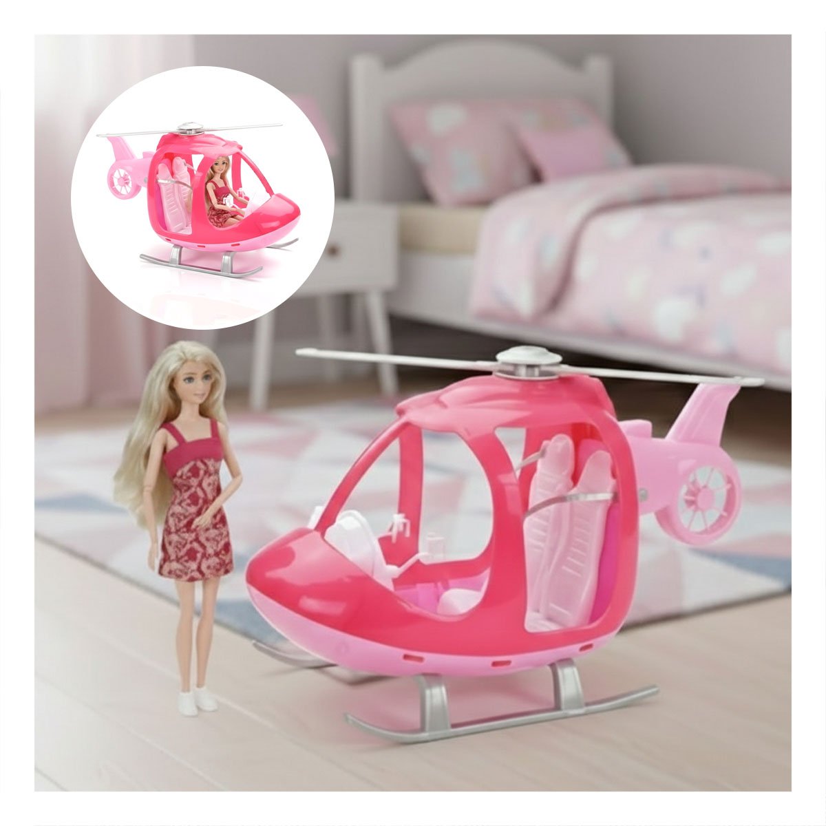 SISTEMA VOLADOR ROSADO CON FIGURA INTERACTIVA PARA JUEGO CREATIVO EN CASA YREGALO STICKER - 5