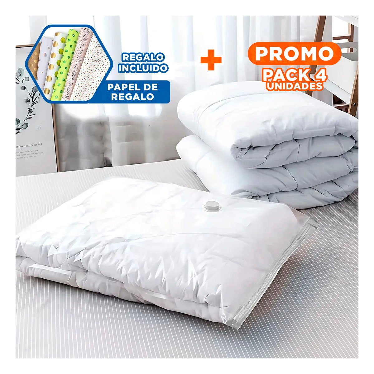 PACK4 PROTECTOR PARA ROPA INFANTIL Y JUVENIL 80X130CM TRANSPARENTE YPAPEL REGALO - 1