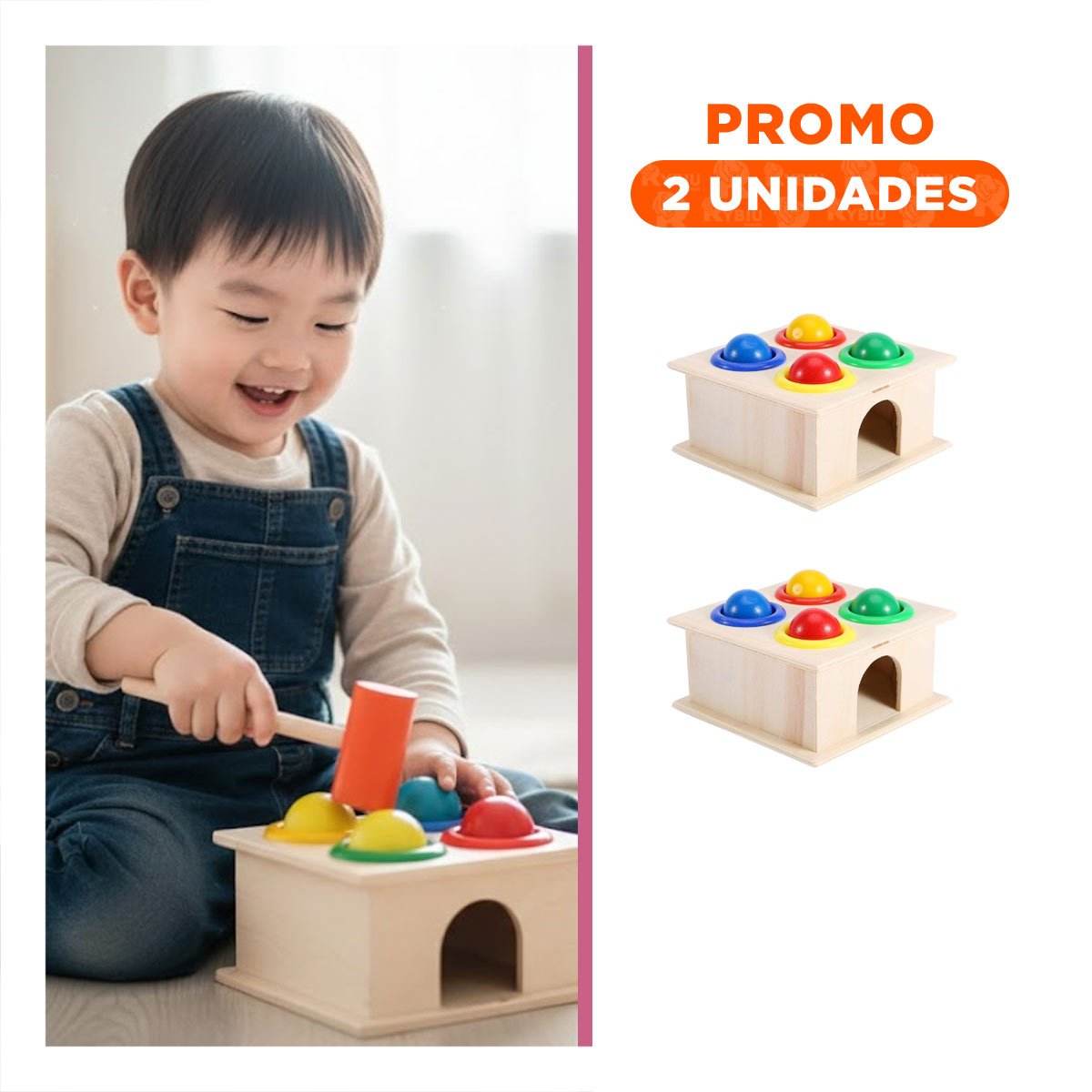 PACK2 EQUIPO GOLPEA LA PELOTA MULTICOLOR JUEGO DE HABILIDAD PARA FAMILIA - 1