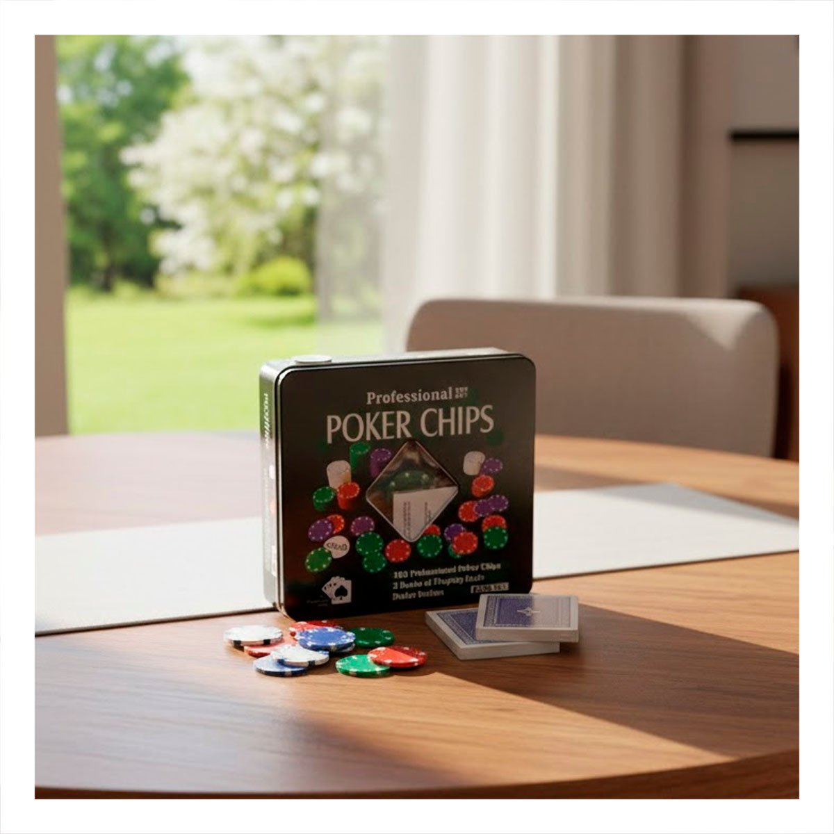 PACK4 ACCESORIOS CLASICOS DE POKER NEGRO PARA JUEGOS DE MESA YPAPEL REGALO - 2