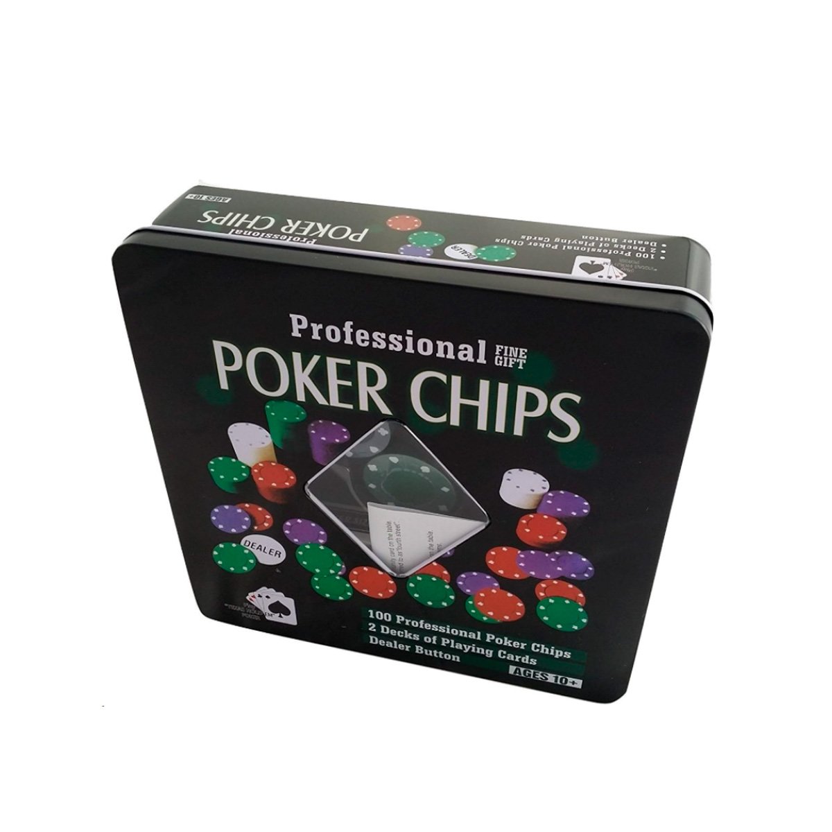 PACK4 ACCESORIOS CLASICOS DE POKER NEGRO PARA JUEGOS DE MESA YPAPEL REGALO - 3