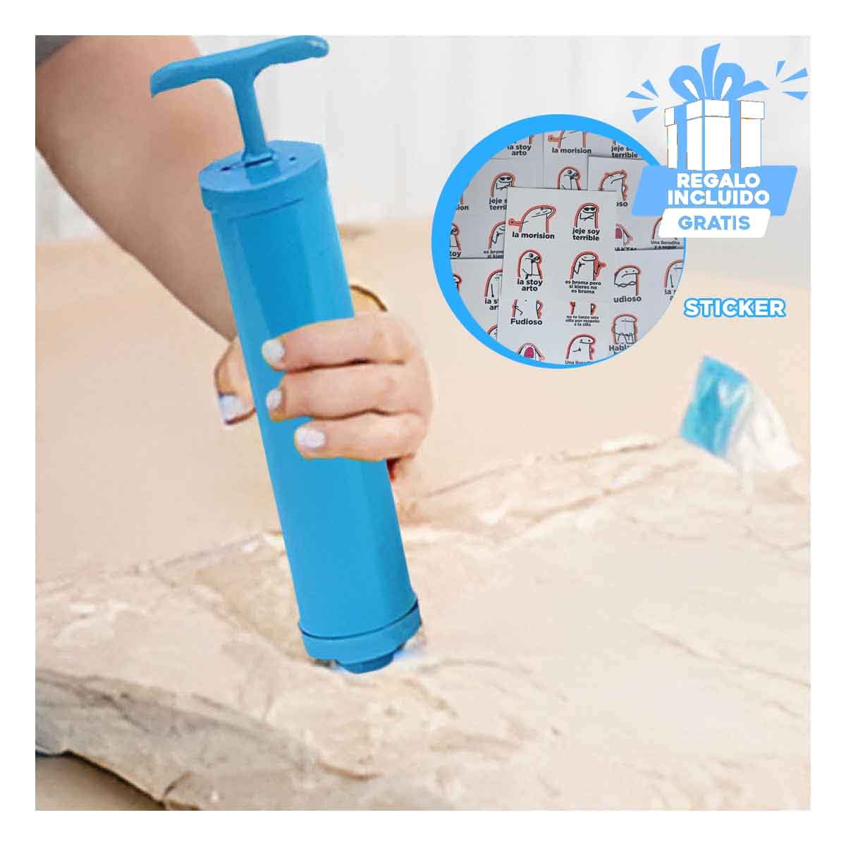 JUEGO DE BOLSAS AL VACIO CON SUCCIONADOR PARA OPTIMIZAR ESPACIO EN EL HOGAR YREGALO STICKER - 1