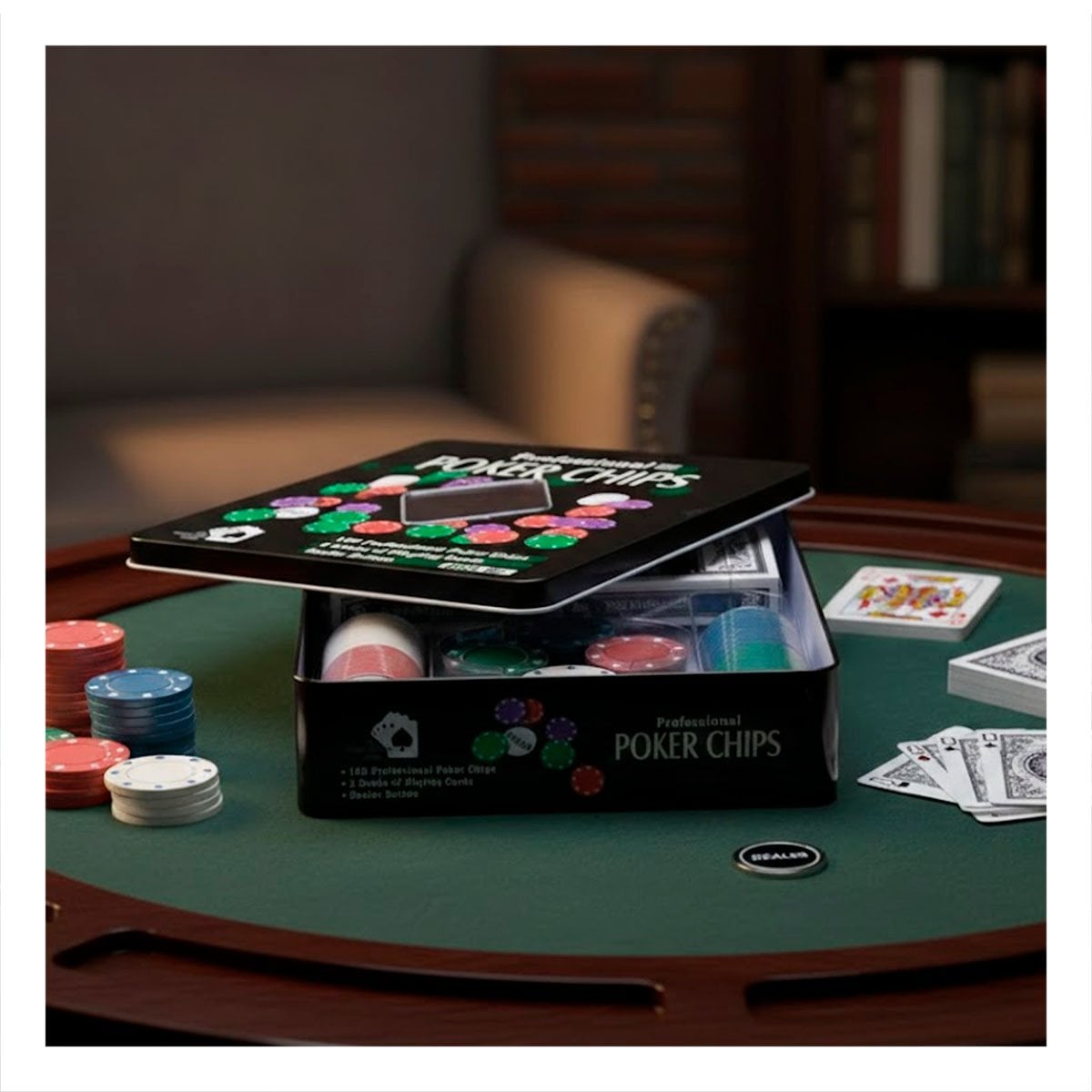 TOKENS CLASICOS DE POKER NEGRO PARA JUEGOS DE MESA EN CASA YREGALO STICKER - 2