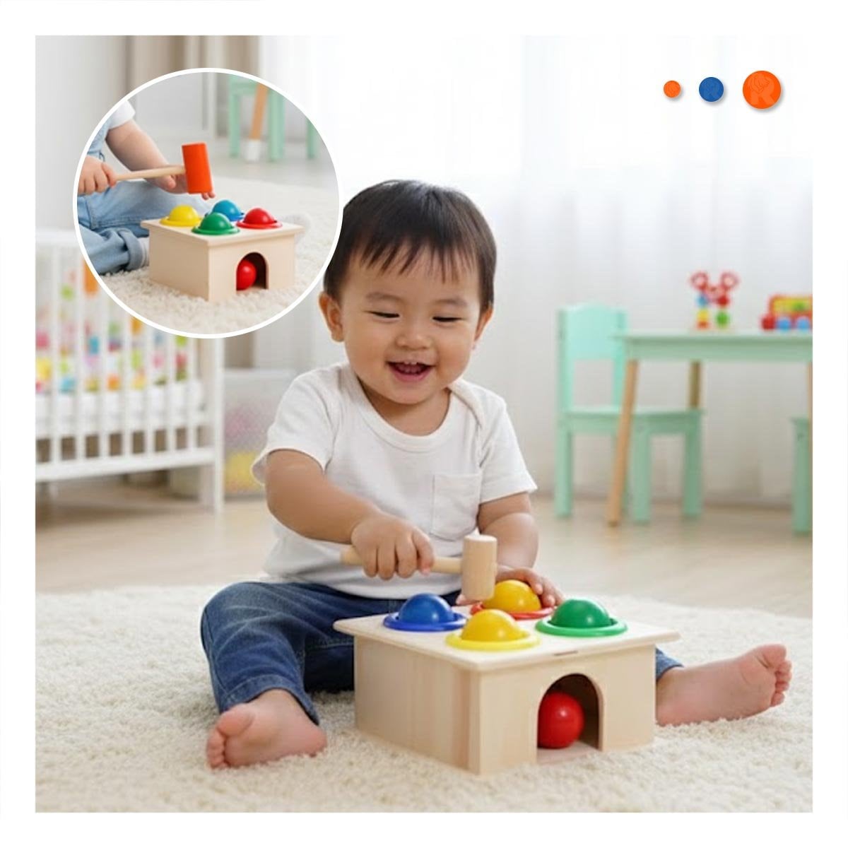 HERRAMIENTA GOLPEA LA PELOTA MULTICOLOR JUEGO RECREATIVO PARA CASA Y HOGAR YSTICKY - 2
