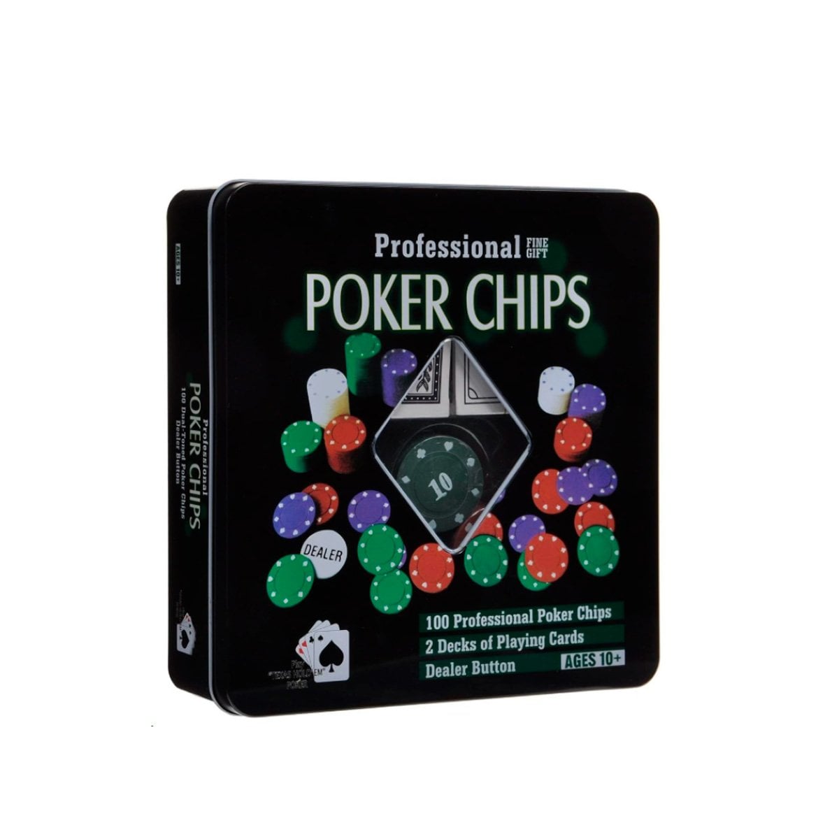 DISCOS CLASICOS DE POKER NEGRO PARA JUEGOS DE MESA EN CASA YPAPEL REGALO - 1