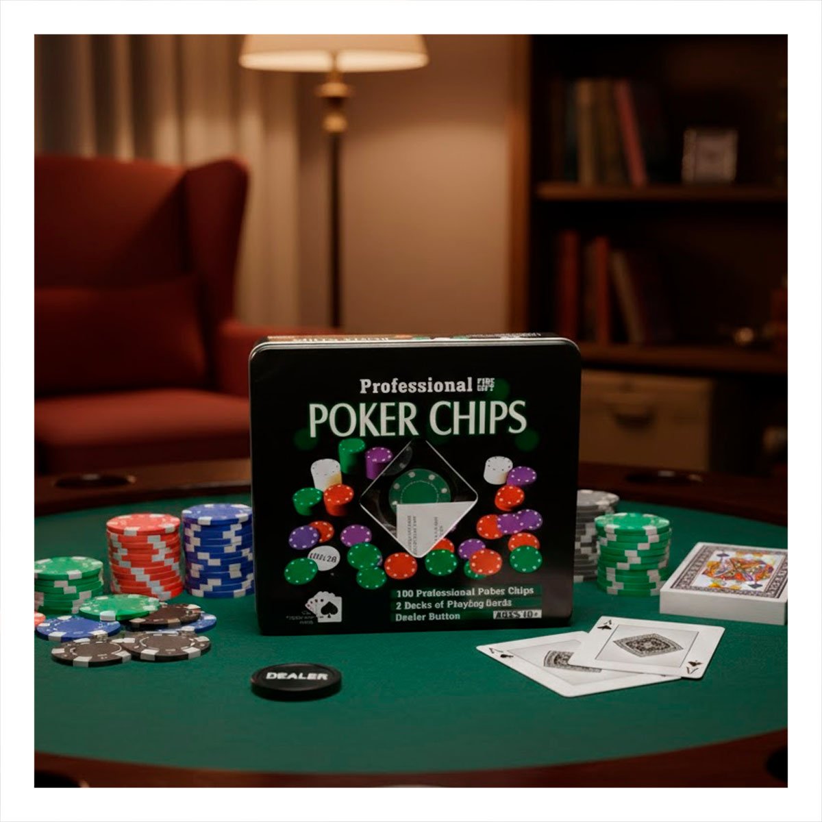 DISCOS CLASICOS DE POKER NEGRO PARA JUEGOS DE MESA EN CASA YPAPEL REGALO - 5