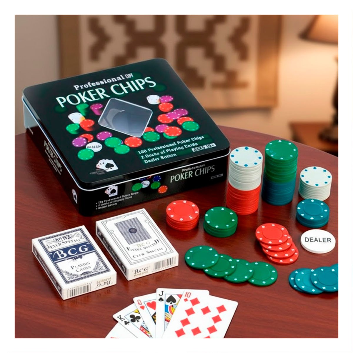 PACK2 PACK COMPLETO DE POKER NEGRO PARA JUEGOS DE MESA EN EL HOGAR YREGALO STICKER - 5