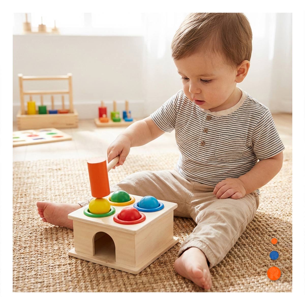 PACK4 MECANISMO GOLPEA LA PELOTA MULTICOLOR JUEGO DIDACTICO PARA HOGAR - 5