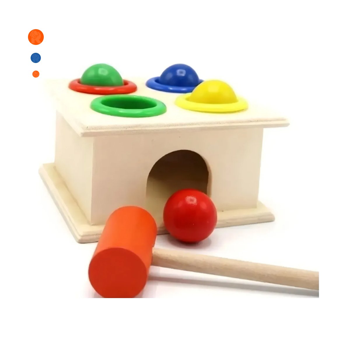 BASE GOLPEA LA PELOTA MULTICOLOR JUEGO INTERACTIVO PARA CASA Y USO DIARIO YPAPEL REGALO - 1