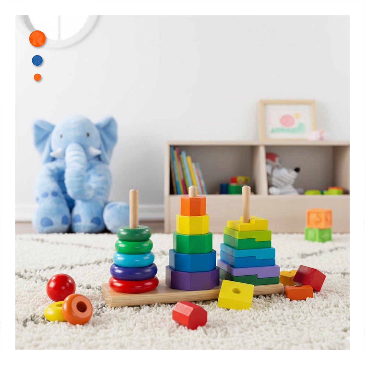 PACK6 FORMAS APILABLES MULTICOLOR PARA JUEGO CREATIVO EN ESPACIOS DE CASA - 2