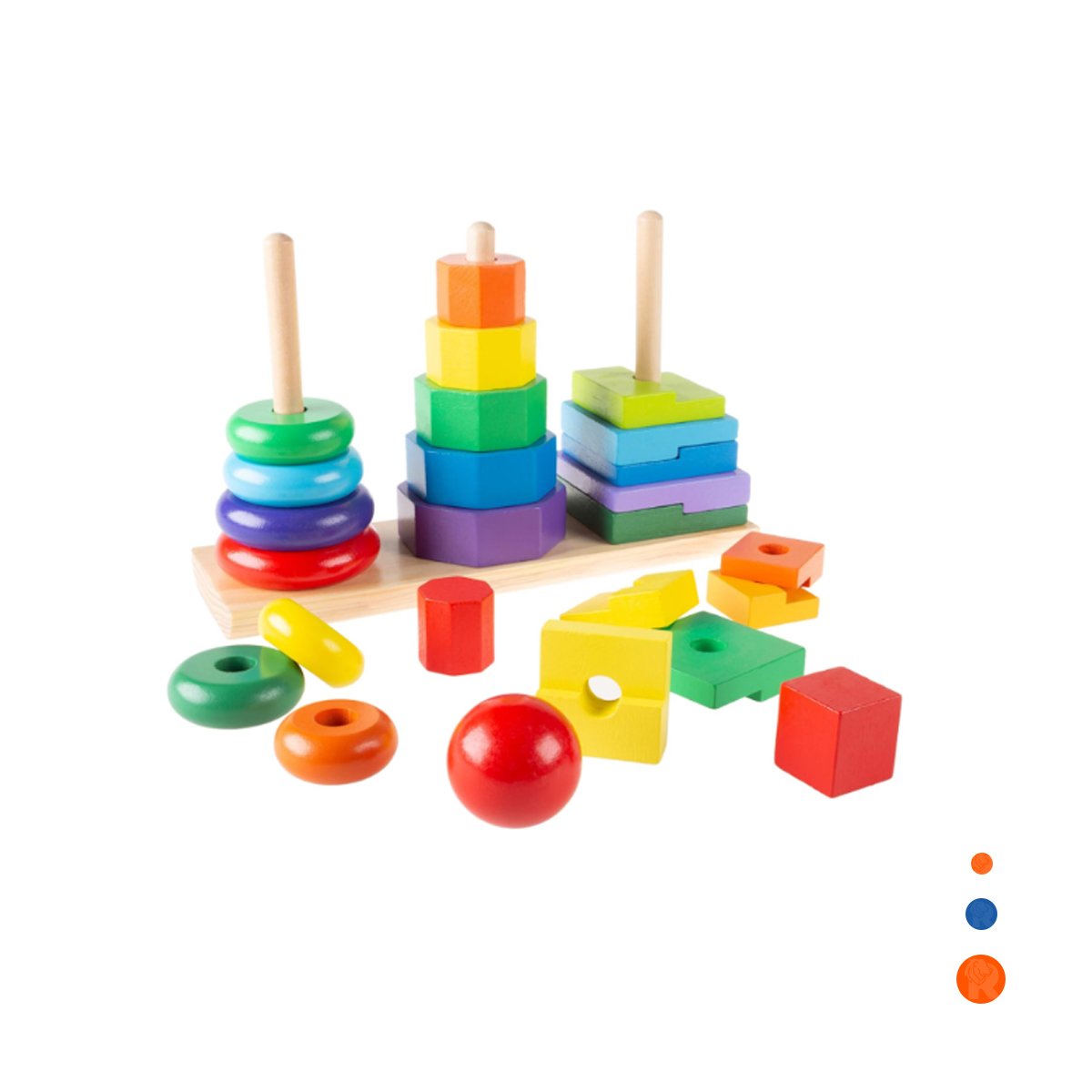 PACK4 CUBOS APILABLES MULTICOLOR PARA JUEGO CREATIVO EN ESPACIOS DE CASA YPAPEL REGALO - 3