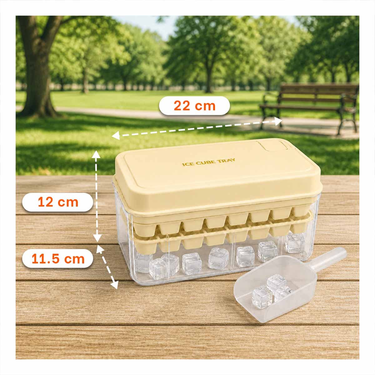 PACK6 CUBETERA PARA CUBOS BEIGE CON MOLDE DE HIELO DOBLE YREGALO STICKER - 3