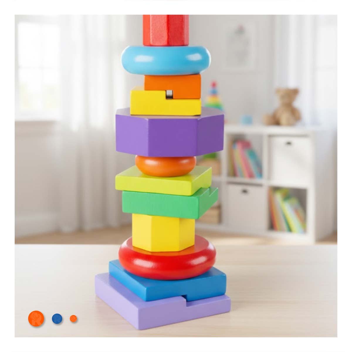 PACK4 COLUMNAS APILABLES MULTICOLOR PARA JUEGO CREATIVO EN ESPACIOS DE CASA YREGALO STICKER - 5