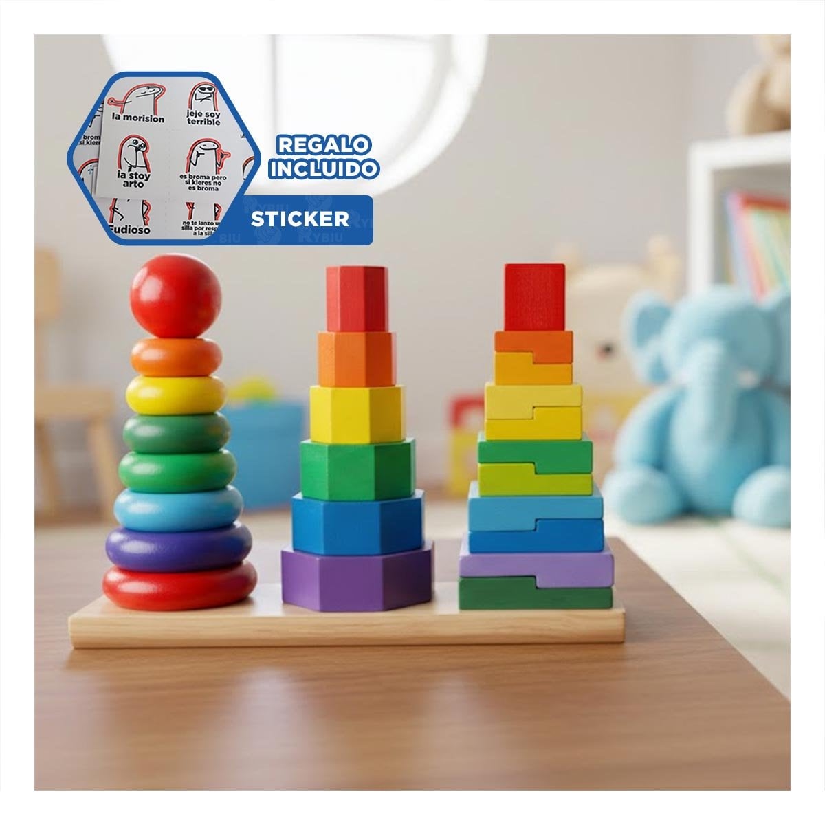 MODULOS APILABLES MULTICOLOR PARA JUEGO CREATIVO EN HOGAR CON AMIGOS YREGALO STICKER - 1