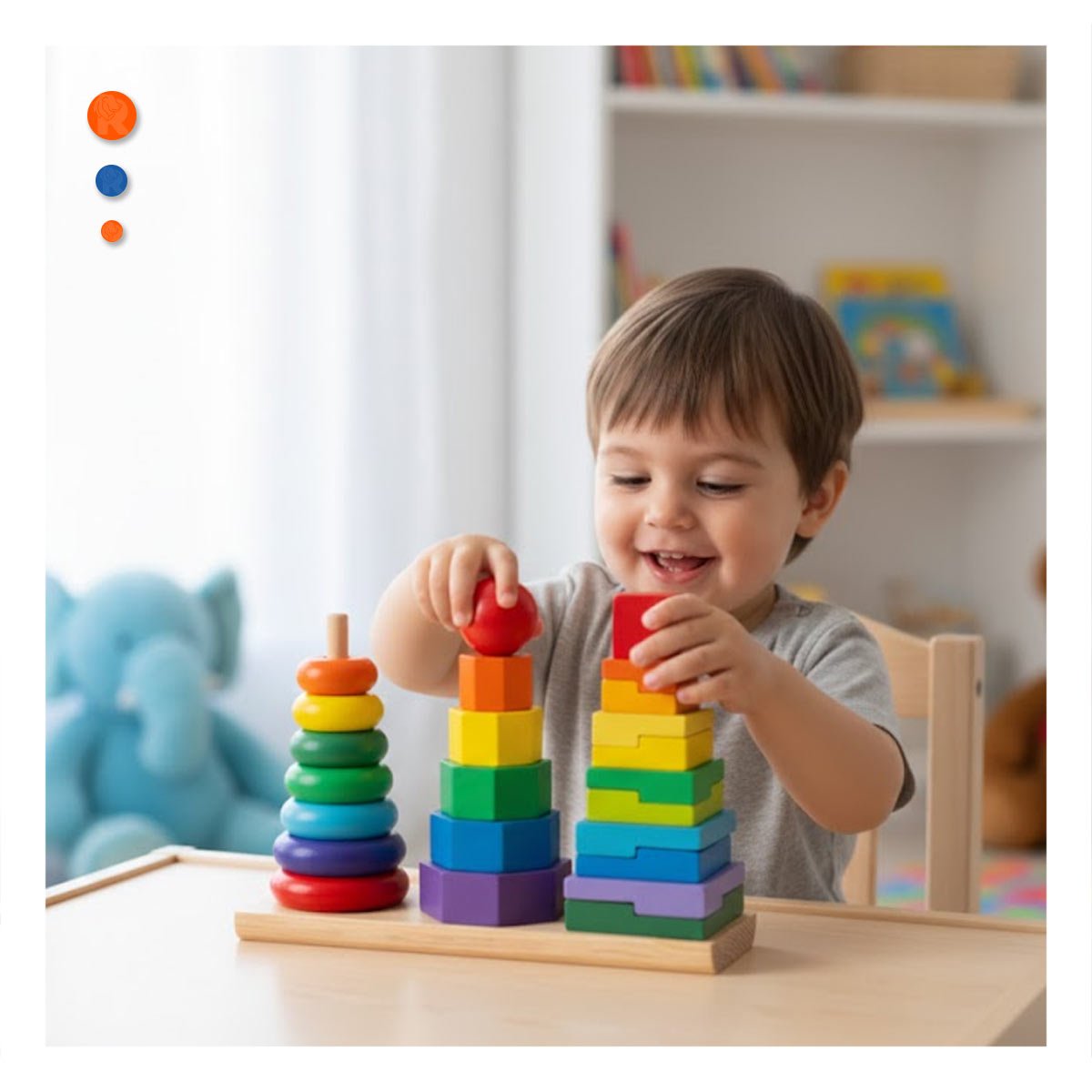 PACK4 PIEZAS APILABLES MULTICOLOR PARA JUEGO CREATIVO EN ESPACIOS DE CASA - 3
