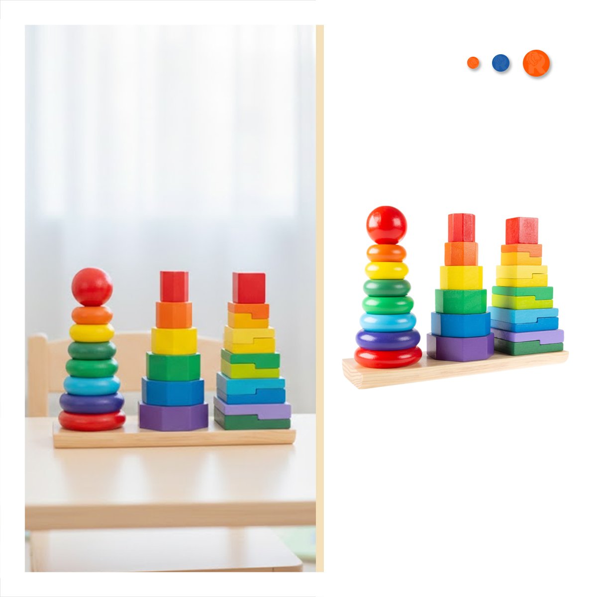 FIGURAS APILABLES MULTICOLOR PARA JUEGO CREATIVO EN HOGAR CON AMIGOS YLIGAS REGALO - 3