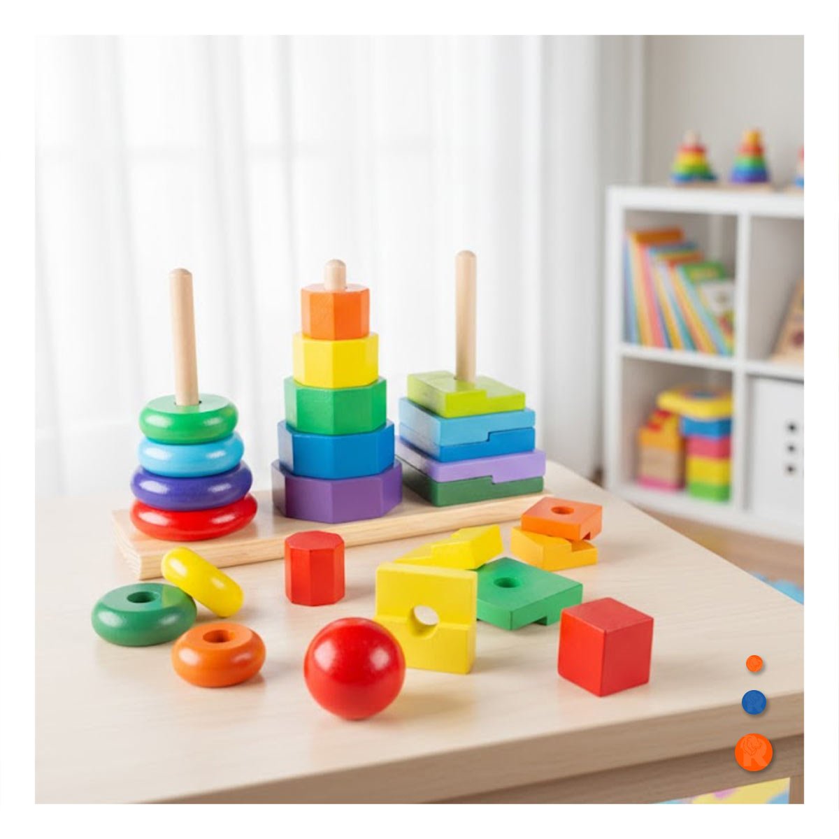 PACK6 MODULOS APILABLES MULTICOLOR PARA JUEGO CREATIVO EN ESPACIOS DE CASA YPAPEL REGALO - 5