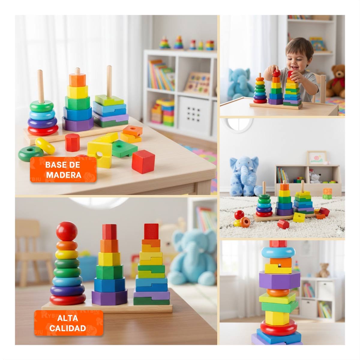 ELEMENTOS APILABLES MULTICOLOR PARA JUEGO CREATIVO EN HOGAR CON AMIGOS YSTICKY - 5