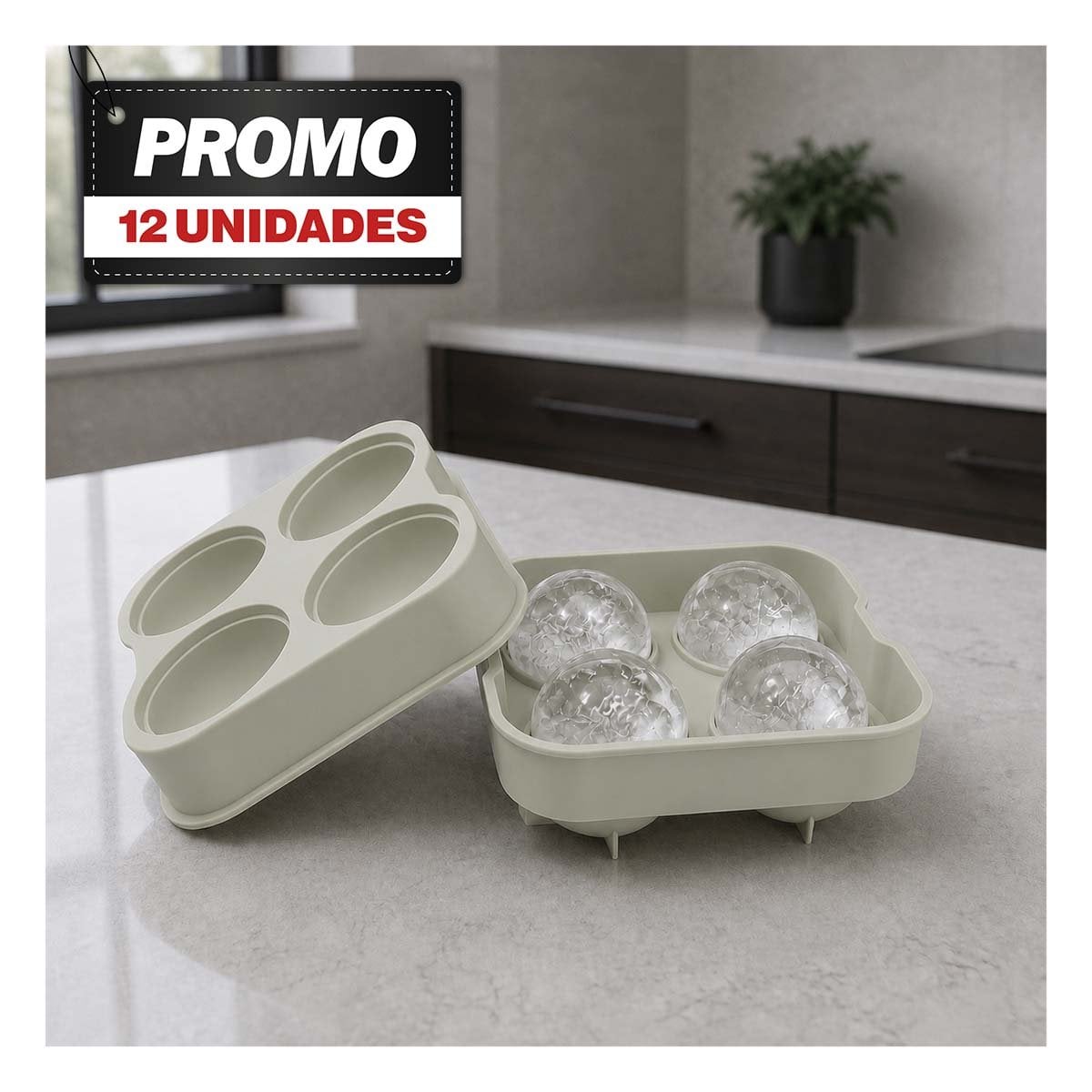 PACK12 CUBETERA REUTILIZABLE COLOR BLANCO PARA BEBIDAS FRIAS - 1