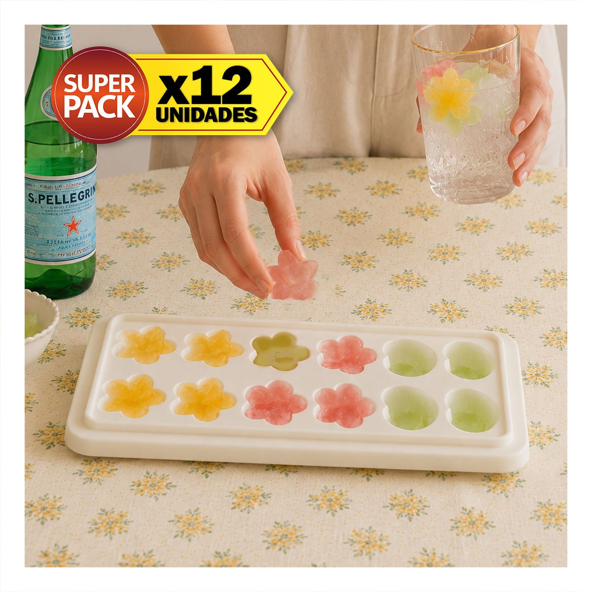 PACK12 HIELERA PARA CONGELAR HIELO CON DISEÑOS PRACTICOS YPAPEL REGALO - 1