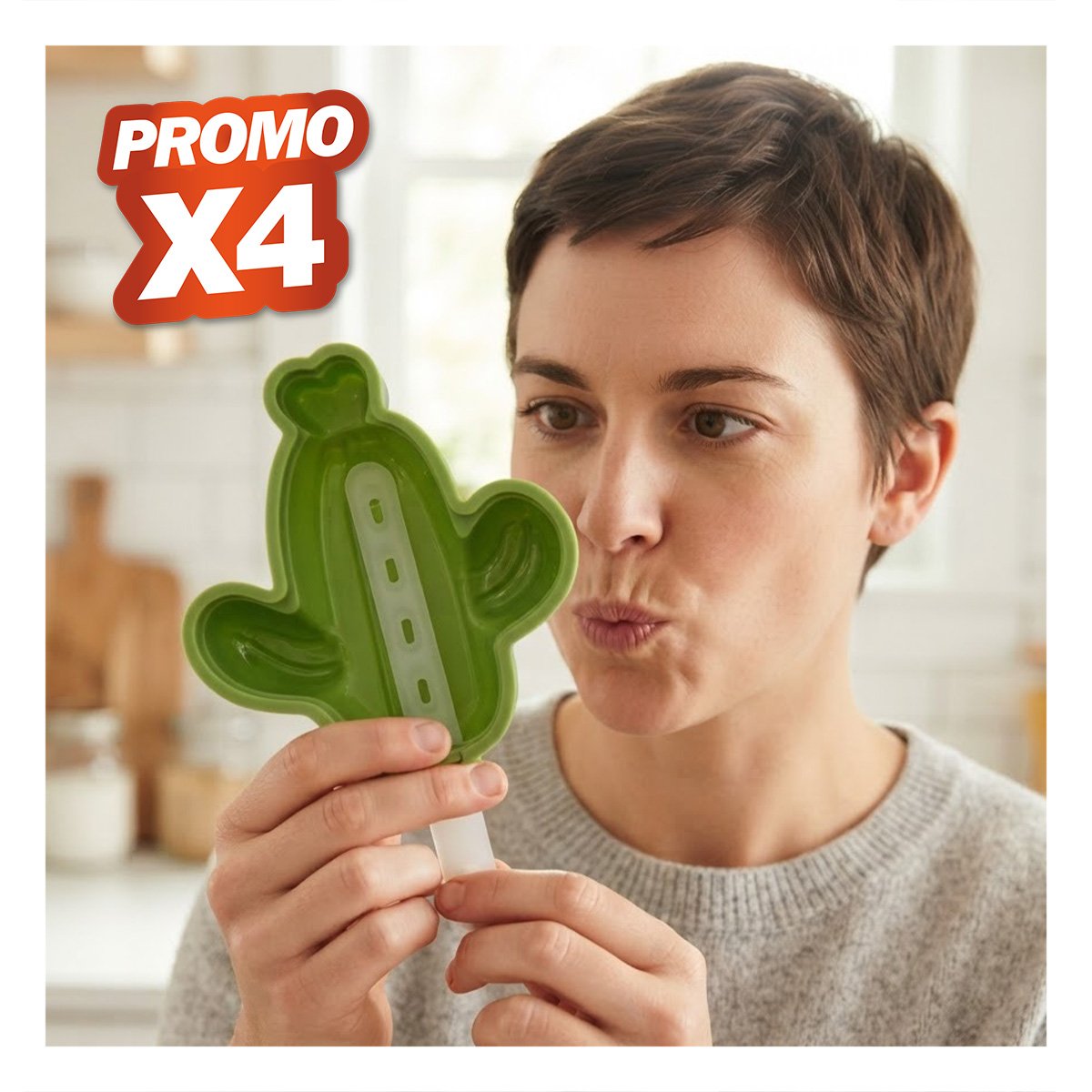 PACK4 HELADERA DE COCINA CAPTUS VERDE PARA CREAR POSTRES CONGELADOS YPAPEL REGALO - 1