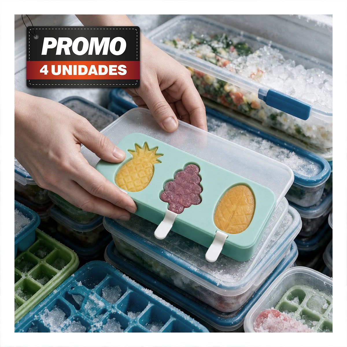 PACK4 PREPARADOR PRACTICO PARA CREAR HELADOS DE FRUTAS EN CASA - 1