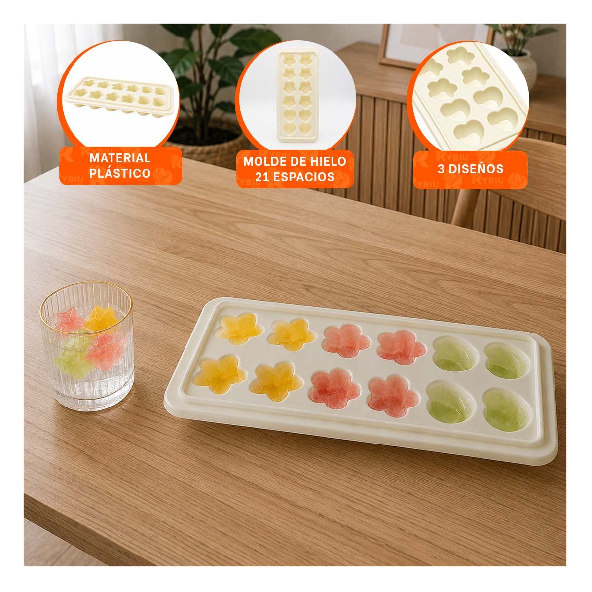 PACK12 MOLDE CREMA PARA CREAR HIELO CON FIGURAS EN COCINA YREGALO STICKER - 4