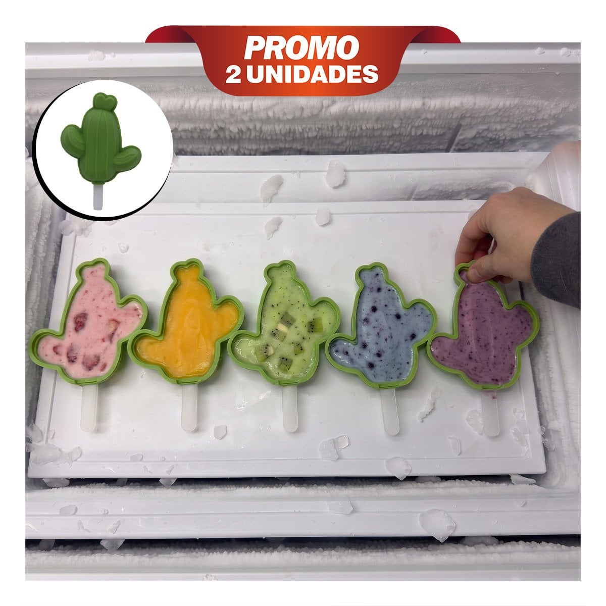 PACK2 HELADERA PARA HELADOS CAPTUS VERDE CON DISEÑO PRACTICO EN CASA YPAPEL REGALO - 1