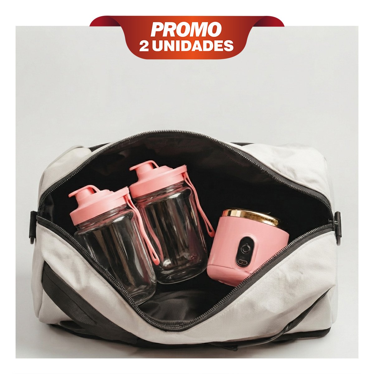 PACK2 LICUADORA ROSADO DE VIAJE CON VASO PORTATIL PARA BATIDOS YREGALO STICKER - 1