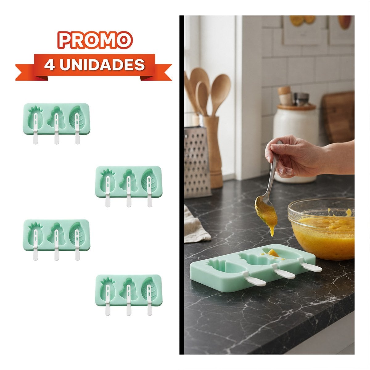 PACK4 HELADERA TRIPLE PARA PREPARAR POSTRES FRIOS CASEROS YREGALO STICKER - 1