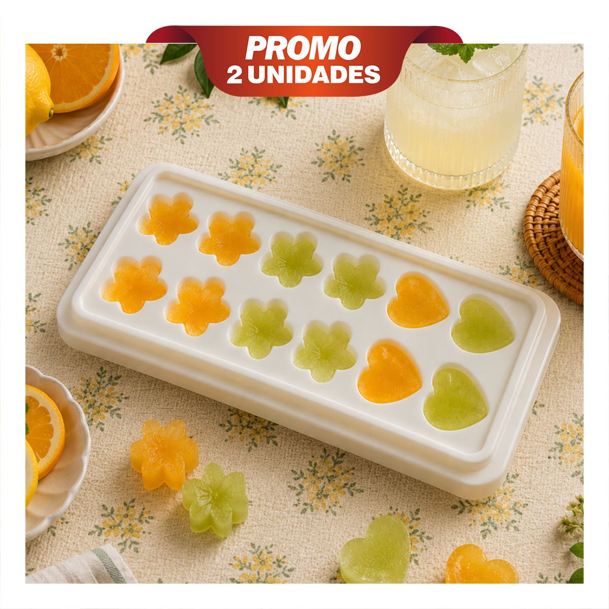 PACK2 CUBETERA CREMA PARA PREPARAR HIELO EN DIFERENTES FORMAS YPAPEL REGALO - 1