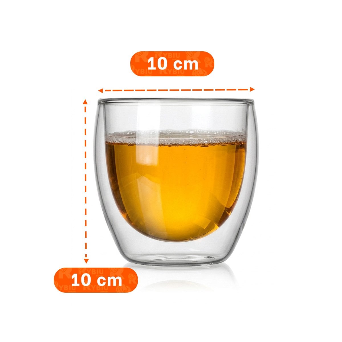 PACK6 VASO TRANSPARENTE DE DOBLE CAPA PARA ESPRESSO EN VIDRIO 10X10CM - 3