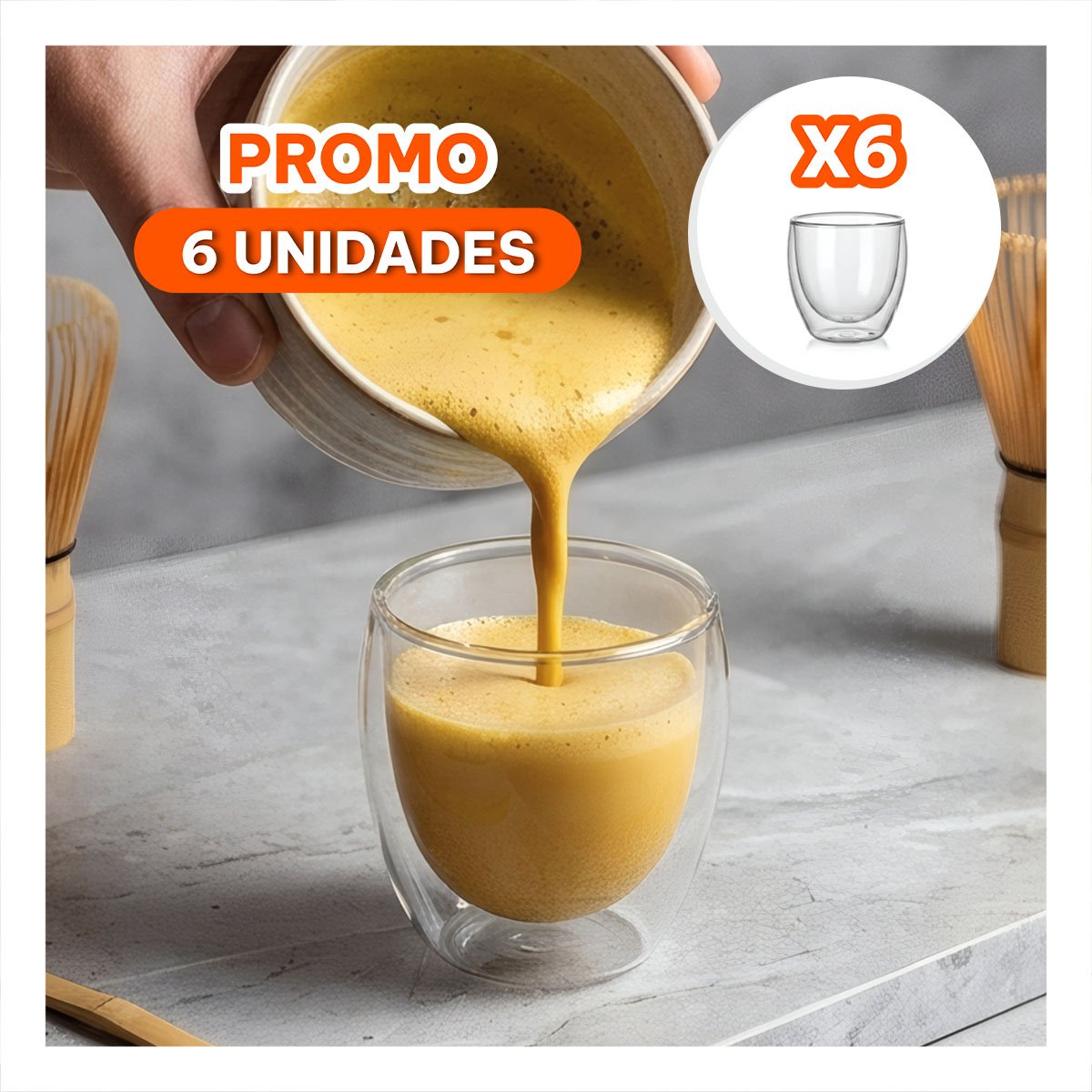 PACK6 VASO TRANSPARENTE DE DOBLE CAPA PARA ESPRESSO EN VIDRIO 6,5X6CM - 1
