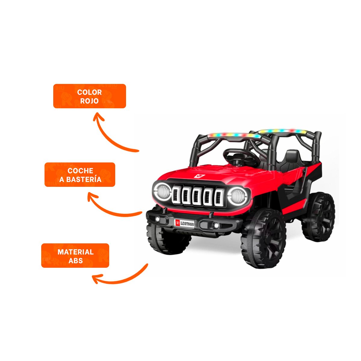 CARRO INFANTIL 4X4 ROJO CON APARIENCIA REALISTA Y USO RECREATIVO SEGURO YLIGAS REGALO - 3