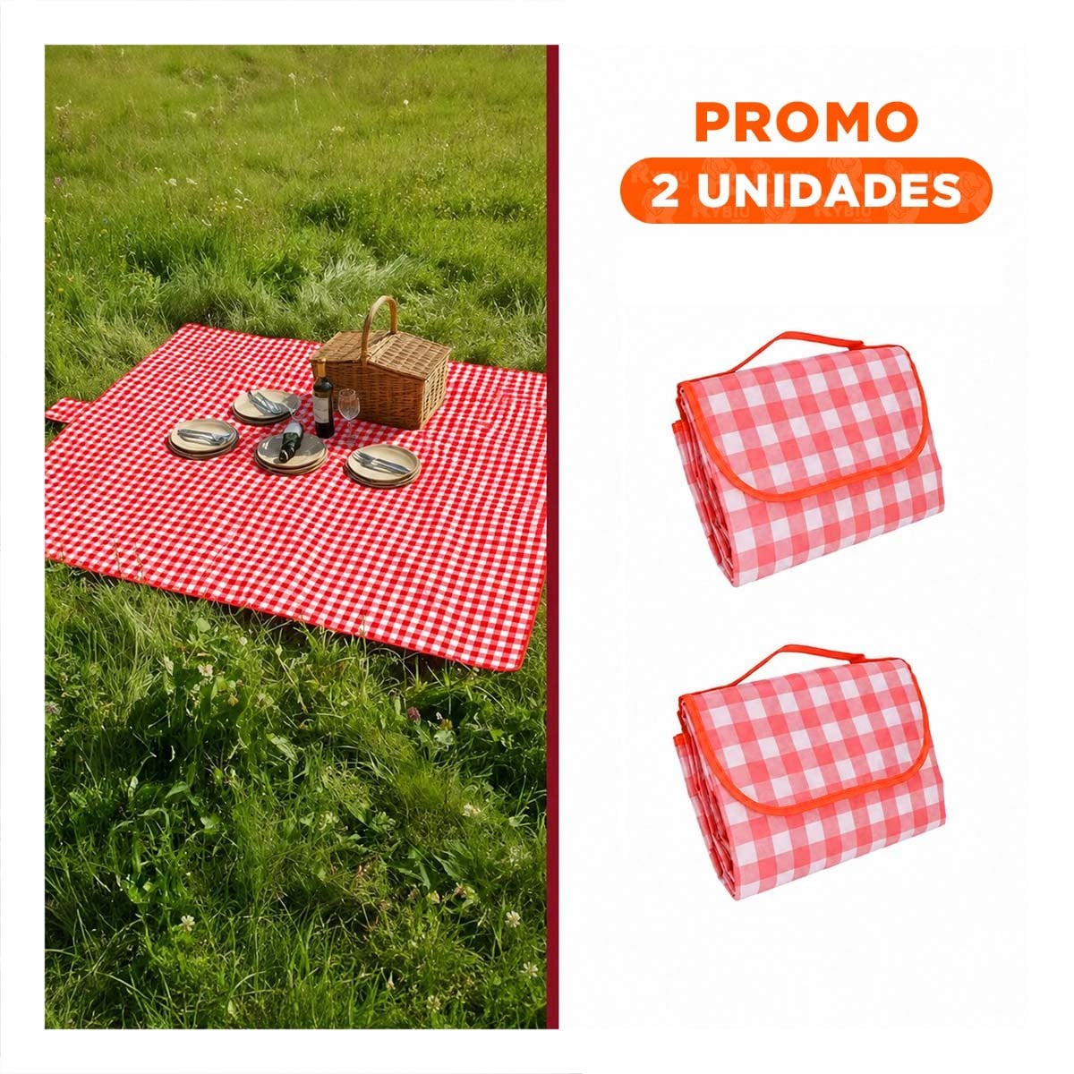 PACK2 COBIJA PARA CAMPING Y PARQUE TIPO CARTERA DE USO PRACTICO - 1