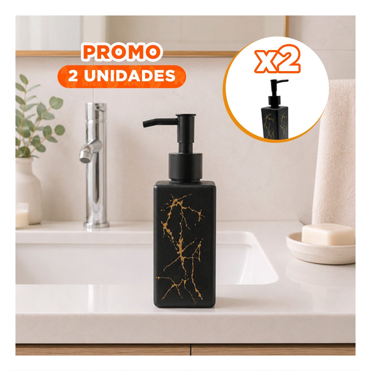 PACK2 DISPENSADOR PARA DETERGENTE DE COCINA COLOR NEGRO 20,5X5,8 CM YREGALO STICKER - 1