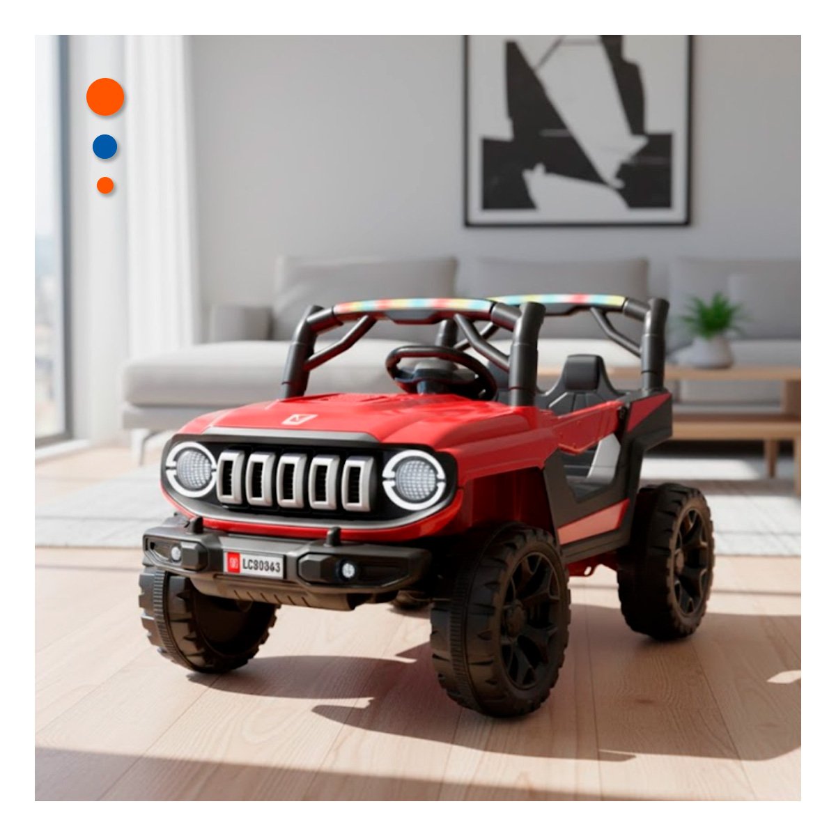 CARRO DE PASEO INFANTIL 4X4 ROJO CON ASIENTO COMODO Y MANEJO FACIL YREGALO STICKER - 2