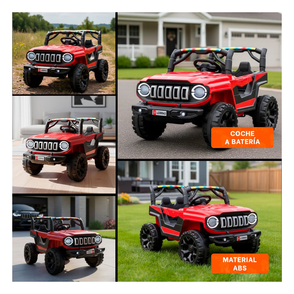 CARRO RECREATIVO INFANTIL 4X4 ROJO CON RUEDAS FIRMES Y DISENO ATRACTIVO YSTICKY - 1