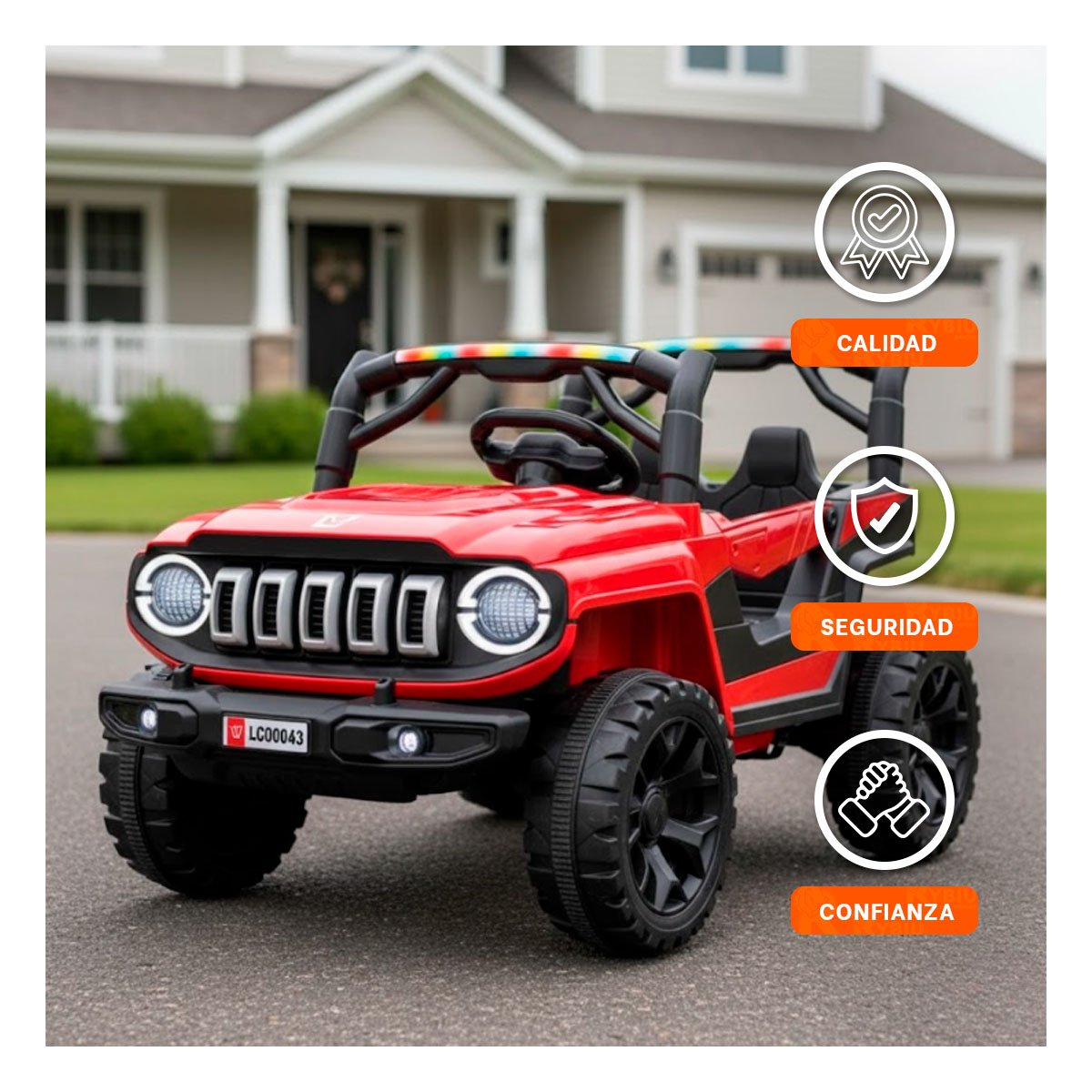 CARRO RECREATIVO INFANTIL 4X4 ROJO CON RUEDAS FIRMES Y DISENO ATRACTIVO YSTICKY - 2
