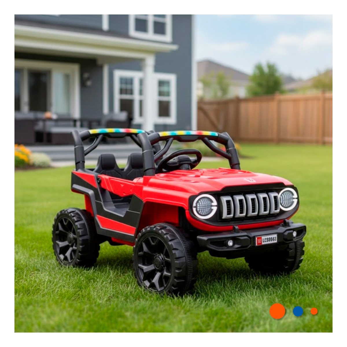 CARRO RECREATIVO INFANTIL 4X4 ROJO CON RUEDAS FIRMES Y DISENO ATRACTIVO YSTICKY - 3