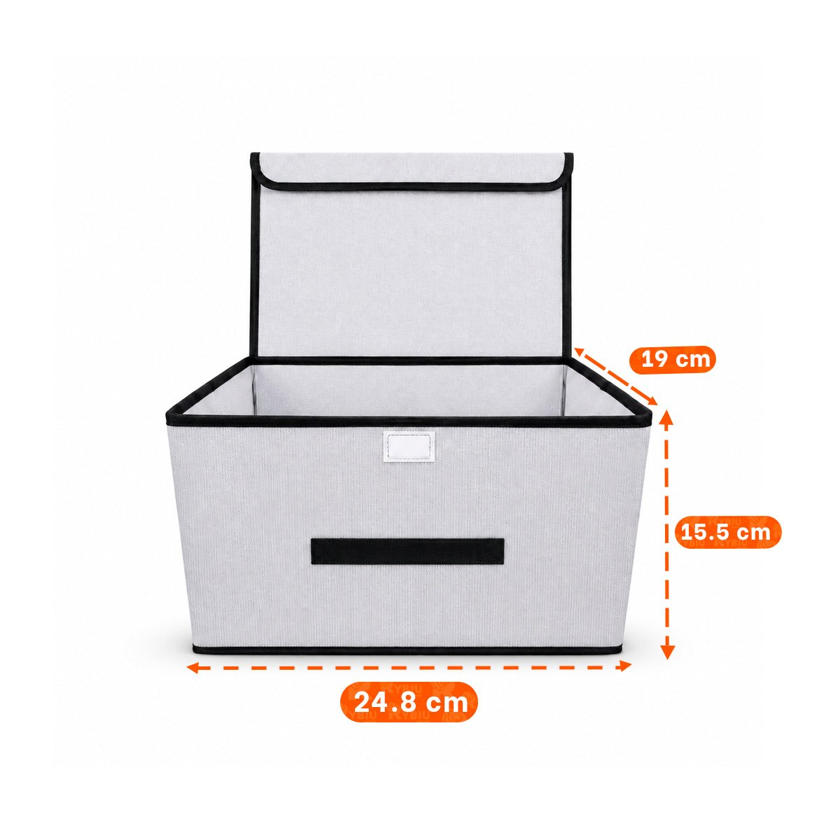 PACK4 CONTENEDOR ORGANIZADOR DE TELA A RAYAS ROPA INTIMA ACCESORIOS CELESTE Y BLANCO - 3