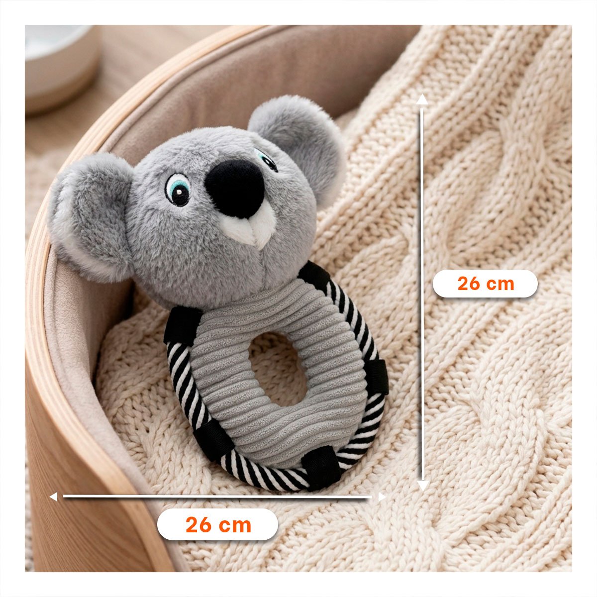 PACK4 PELUCHE DE KOALA ARO PLOMO PARA HABITACION INFANTIL Y COLECCION - 2