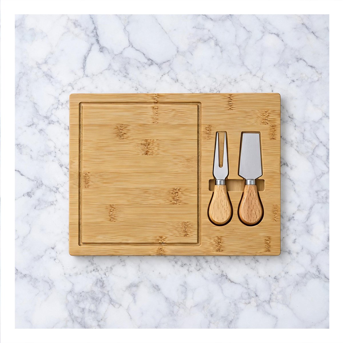 PACK2 BASE RECTANGULAR DE MADERA CON 2 UTENSILIOS PARA SERVIR EN EL COMEDOR - 2