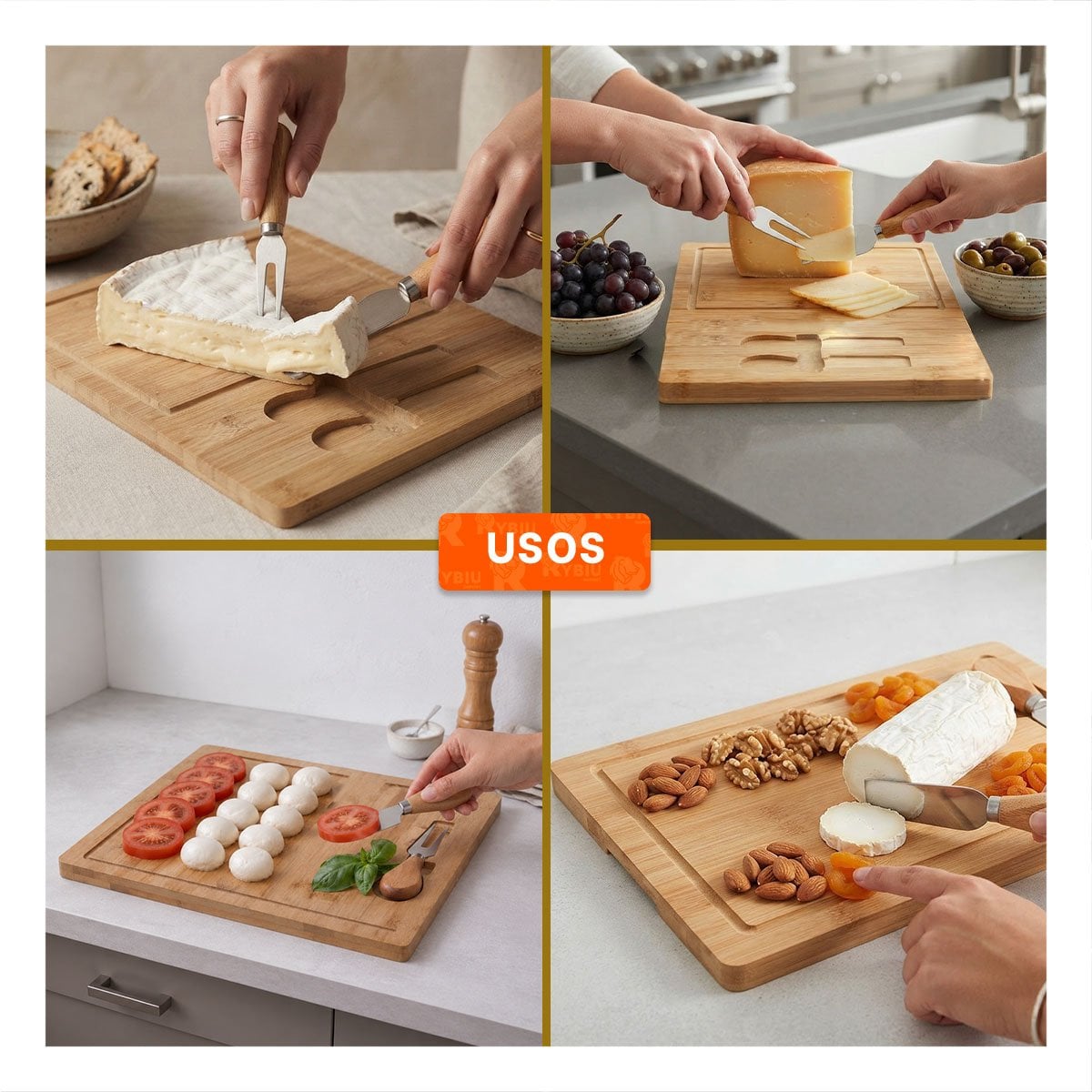 TABLA CON 2 UTENSILIOS PARA PREPARAR ALIMENTOS EN LA COCINA Y STICKY - 3