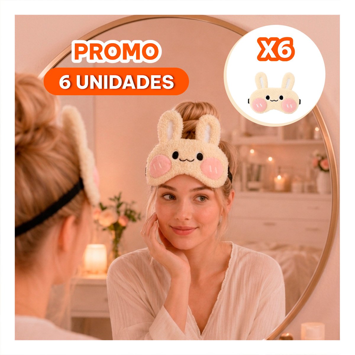 PACK6 PROTECTOR CONEJO PELUCHE BEIGE DE DISENO EXCLUSIVO PARA DESCANSO Y GRAN CONFORT - 1